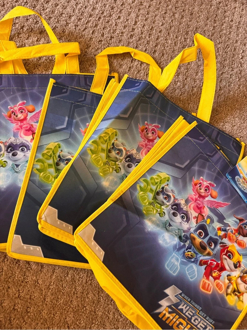 Nickelodeon Paw Patrol Mighty Rescue Reusable Party Bags - Yellow & Blue